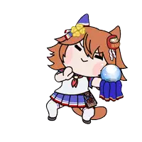 a cartoon drawing of a girl holding a crystal ball
