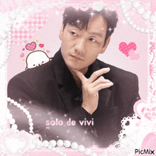 a picture of a man with the words solo de vivi written on it