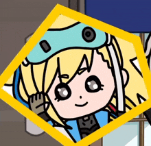 a picture of a cartoon character with a yellow border around it