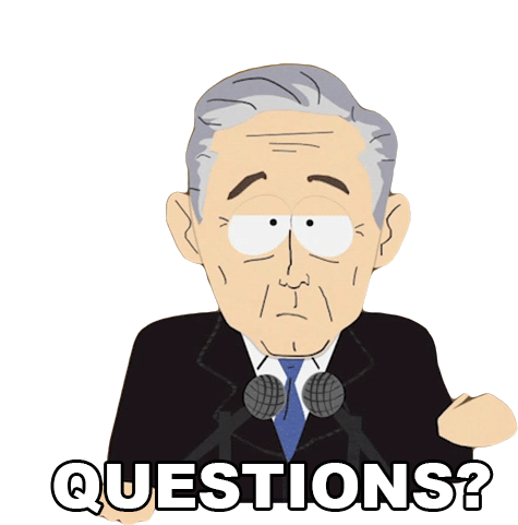Questions George W Bush Sticker - Questions George W Bush Southpark Stickers