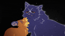 a cartoon drawing of a cat and a ghost cat