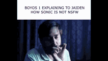 boyos 1 explaining to jaiden how sonic is not nsfw with a picture of a man