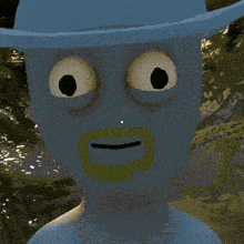 a cartoon character with a cowboy hat and the words drink some slugs