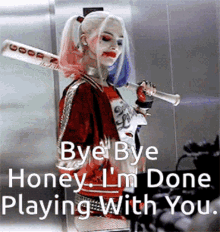 Harley Quinn Bye Bye GIF - Harley Quinn Bye Bye Im Done Playing With You GIFs