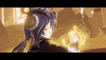 a pixel art of a girl with blue hair and a crown on her head