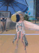 a woman in a white dress is standing on a beach