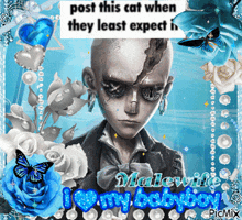 a picture of a bald man with a caption that says " post this cat when they least expect it "