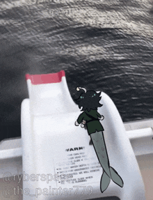 a cartoon drawing of a mermaid on a slide with the hashtag @ryberspace