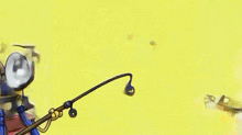 a cartoon of bart simpson wearing a crown holding a fishing rod .