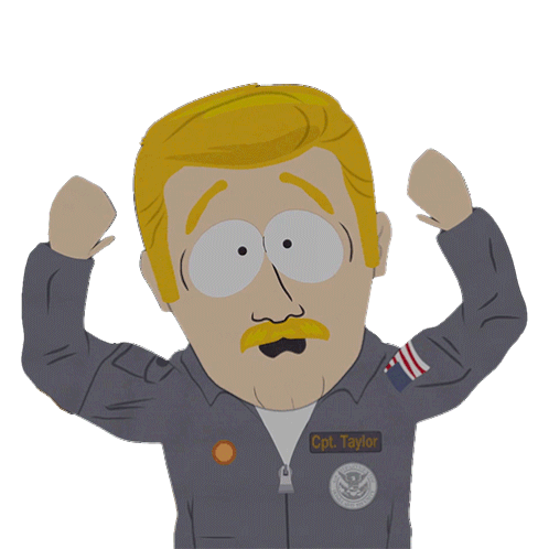 Scared Captain Taylor Sticker - Scared Captain Taylor South Park Stickers