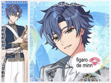 a picture of a boy with the words figaro de minn on it