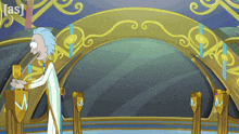 rick from rick and morty is holding a goblet in a cartoon scene