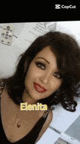 a picture of a woman with the name elenita on her face