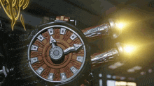 a close up of a clock with arrows pointing to the numbers 1 and 2