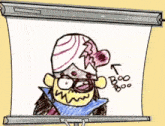 a drawing of a cartoon character with the words boo boo written on it