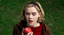 Sabrina Spellman Bite Apple GIF