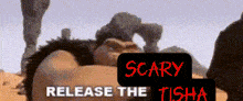 scary release the tisha is written in red letters