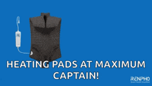 an advertisement for heating pad pads that are at maximum captain