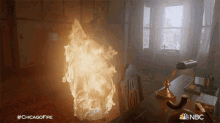 Putting Out Fire Christopher Herrmann GIF - Putting Out Fire Christopher Herrmann Chicago Fire GIFs