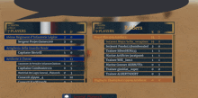 a screenshot of a game showing the number of players on each team
