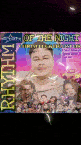 a poster for rhythm of the night shows a man