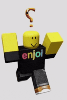 a roblox character with a question mark on his head