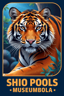 a poster for shio pools museumbola with a tiger