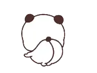 a drawing of a panda bear with three ears