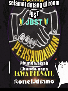 a poster that says " selamat datang di room " on it