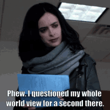 Jessica Jones I Questioned My Whole World View For A Second There GIF - Jessica Jones I Questioned My Whole World View For A Second There Krysten Ritter GIFs