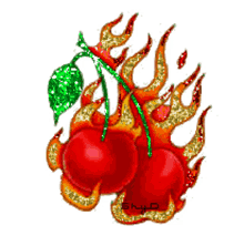 hot cherries sparkle glitters fire