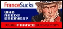 a poster with a picture of uncle sam and the words francesucks