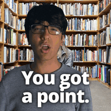 a man wearing glasses says you got a point