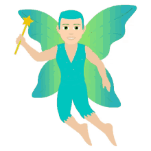 fairy joypixels man fairy pixie fairy wand