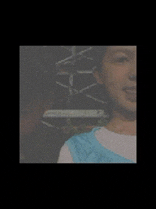 a close up of a person 's face in a blurry picture