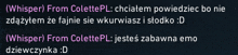 a black background with purple text that says whisper from colettepl and whisper from colettepl