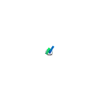 a green and blue ribbon in a circle