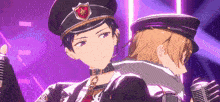 a couple of anime characters are standing next to each other