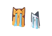 a cartoon drawing of a cat crying with tears coming out of its eyes