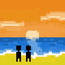 beach pixel art ivnolida art couple