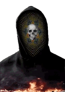 skull fire hoodie creepy death