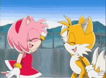 Sonic X Tails And Amy High Five GIF - Sonic X Tails And Amy High Five Tails High Five GIFs