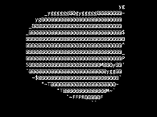 a black background with a bunch of white letters on it