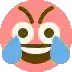 a cartoon smiley face with tears coming out of its eyes and a smile .