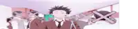 a man in a suit and tie is standing in front of a crowd of people with crosses on their heads .