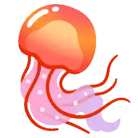 an illustration of a jellyfish with polka dots on its tail