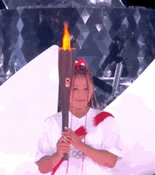 naomi osaka hair flip olympic torch tennis japan