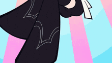 a cartoon of a girl with purple hair and blue eyes