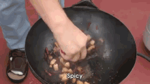 Wok Cooking Recipe Sichuan Chicken With Chiles _ La Zi Ji GIF - Stir Fry Wok GIFs