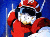 a robot with a helmet that says jc
